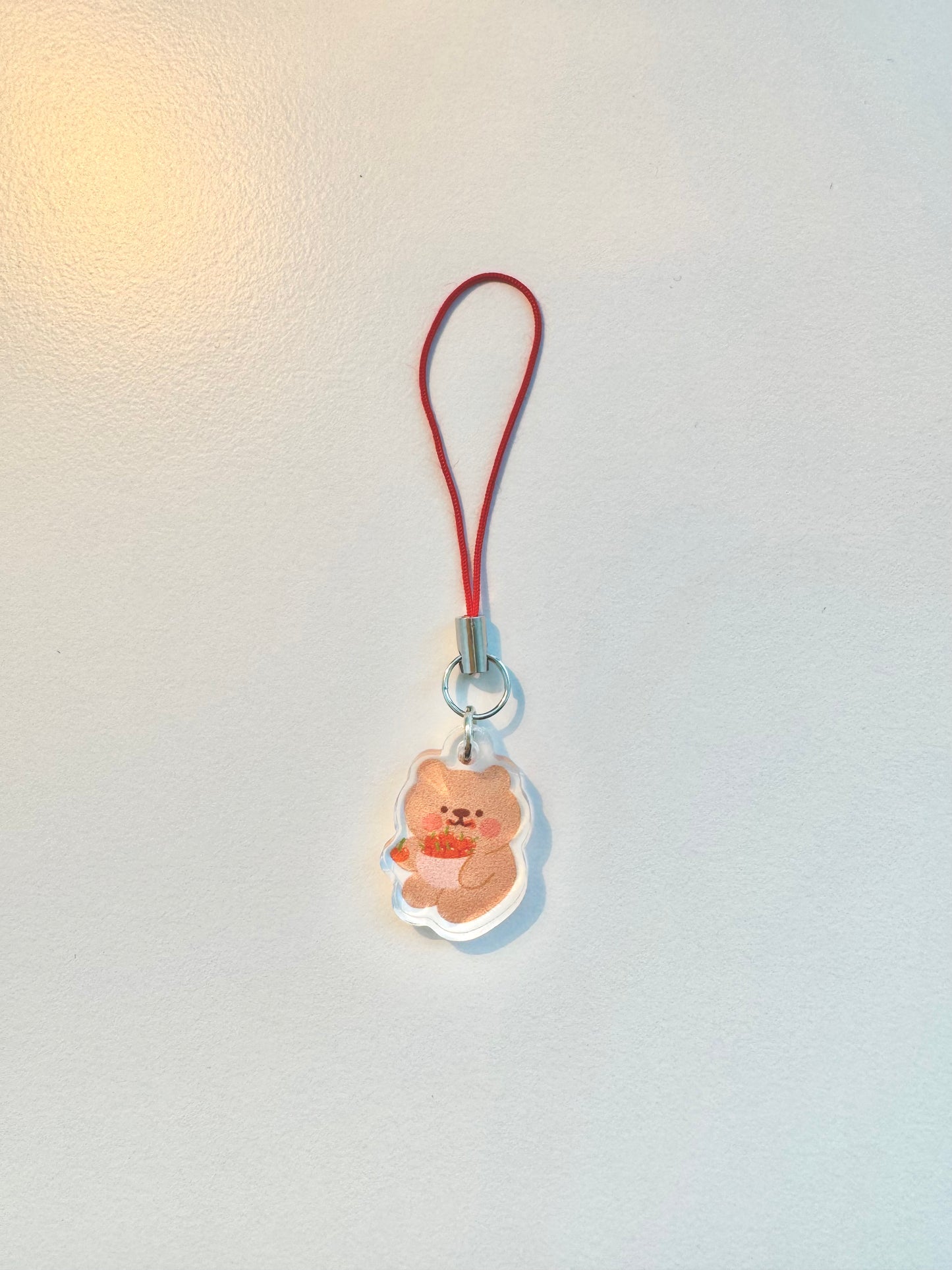 Cherry beary phone charm