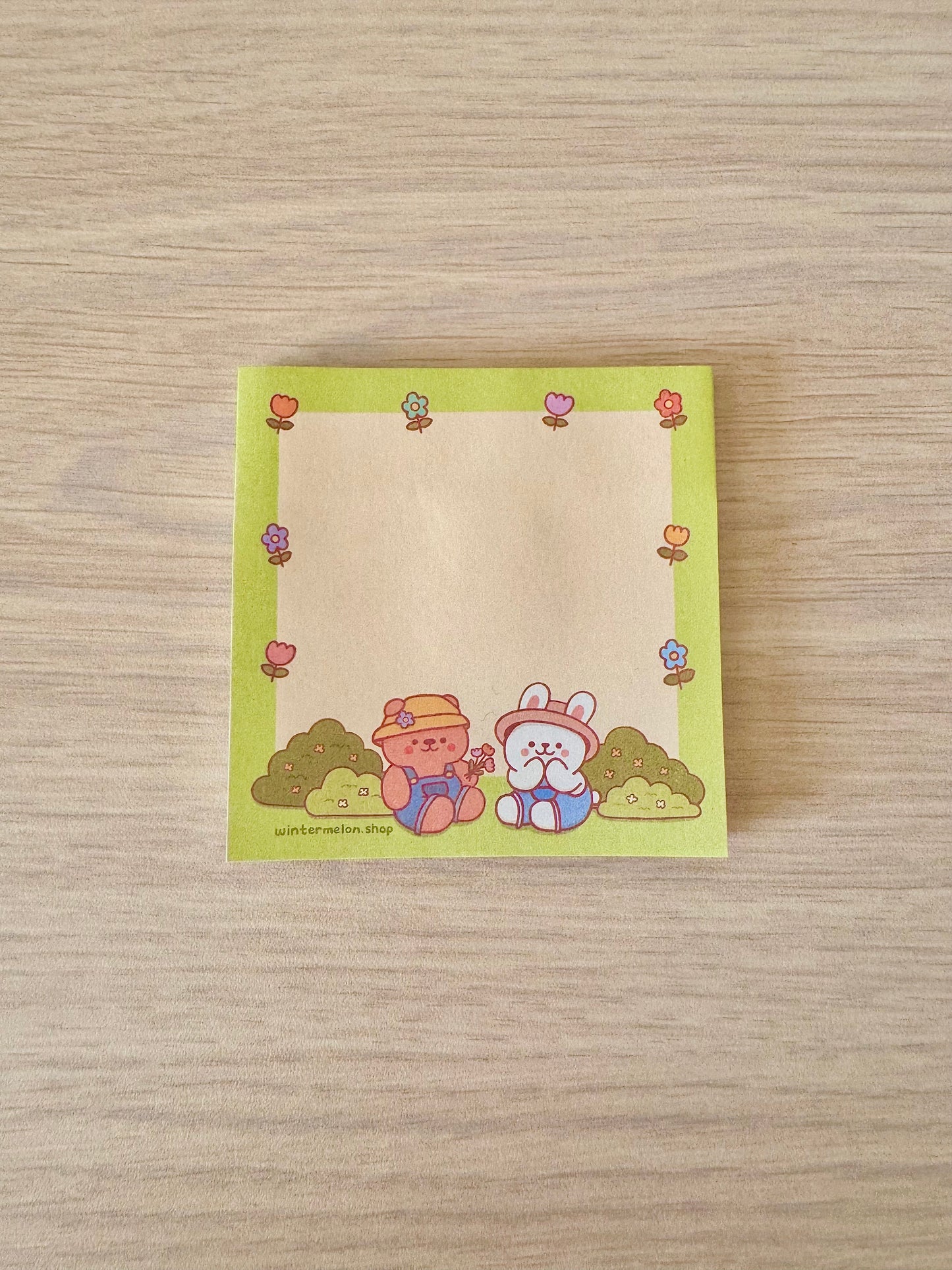 Garden friends sticky note
