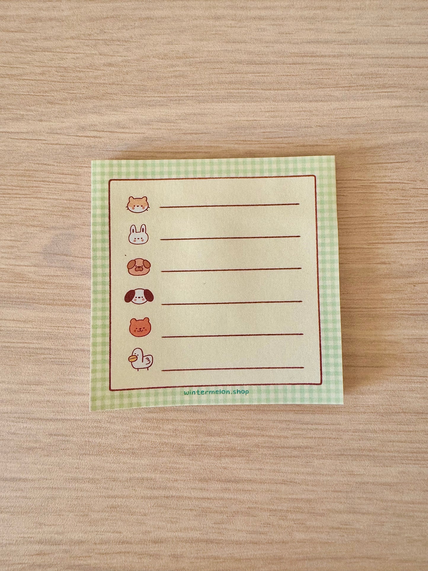 Green plaid friends sticky note