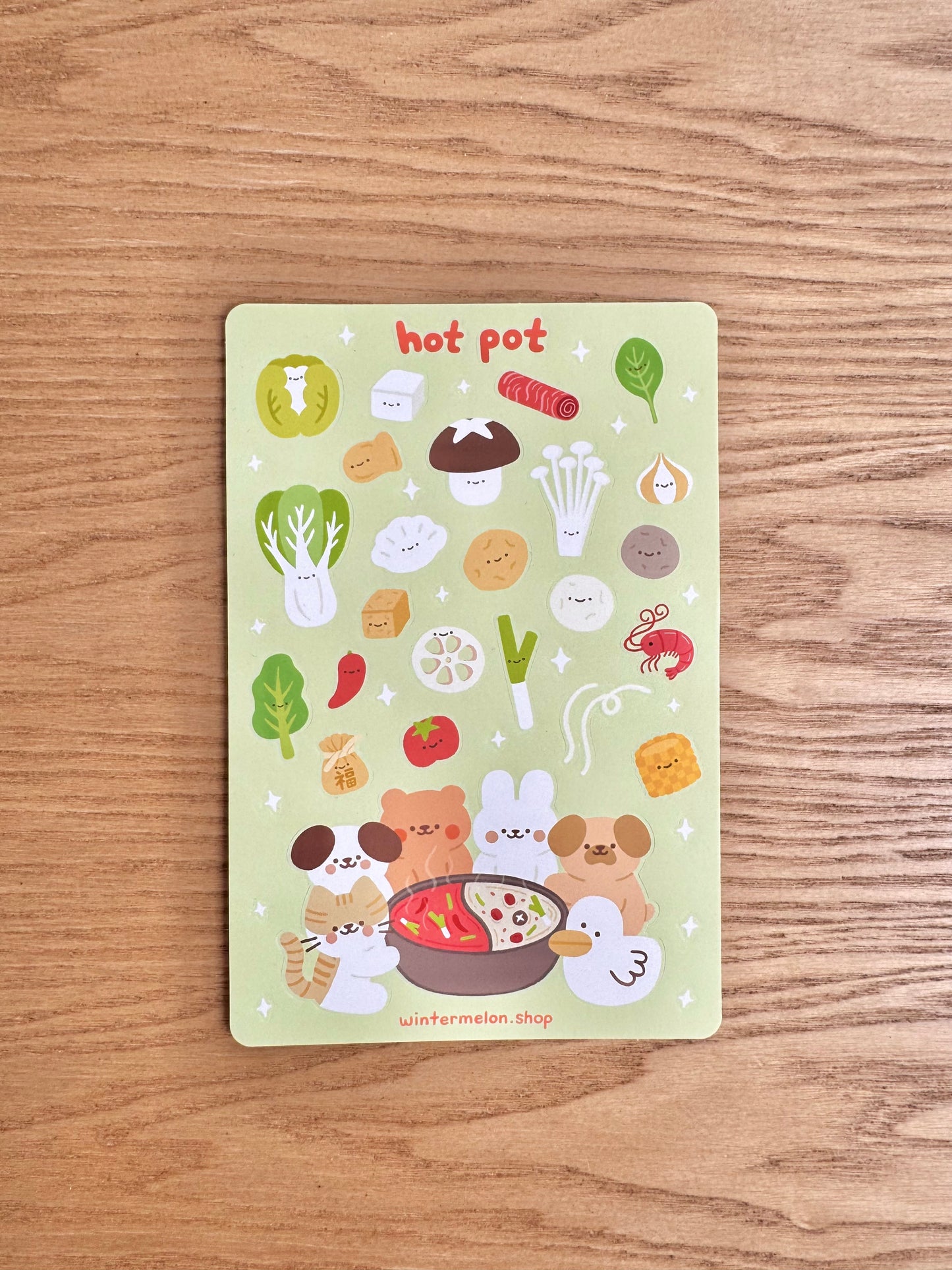Hot pot sticker sheet