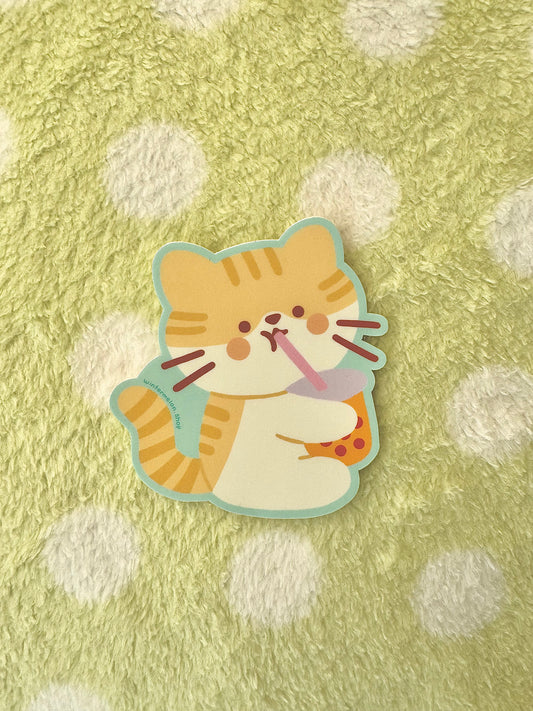 Boba cat sticker