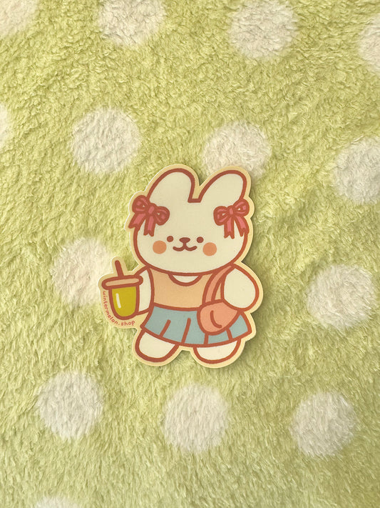 Strawberry matcha bunny sticker