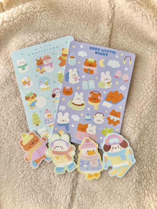 Cozy winter buddies sticker bundle