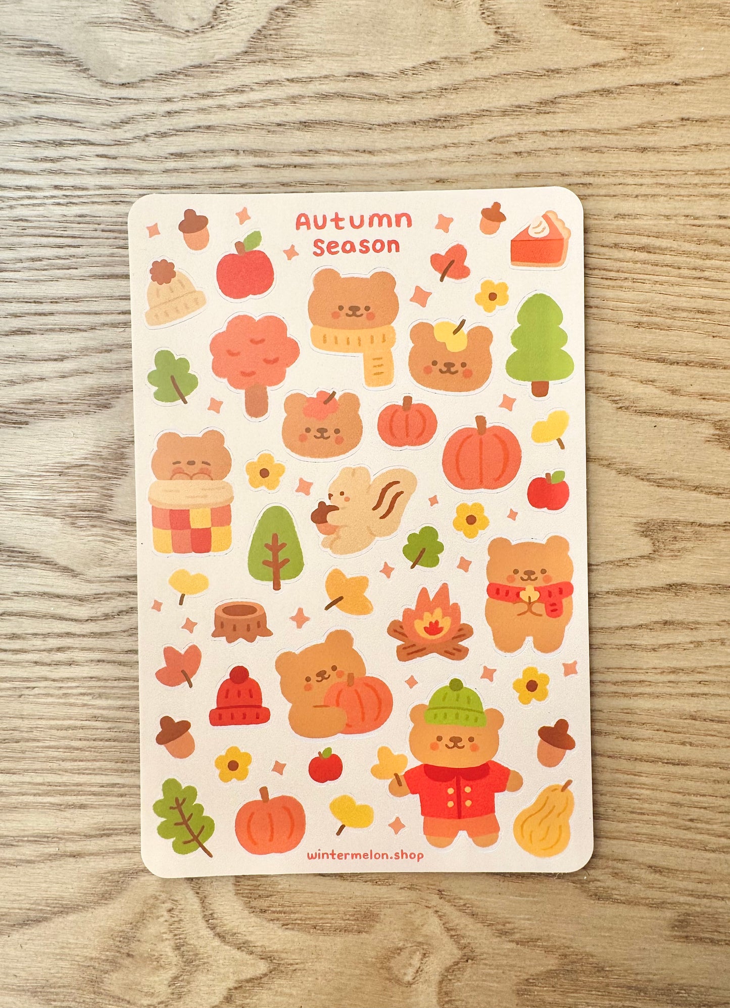 Autumn season sticker sheet