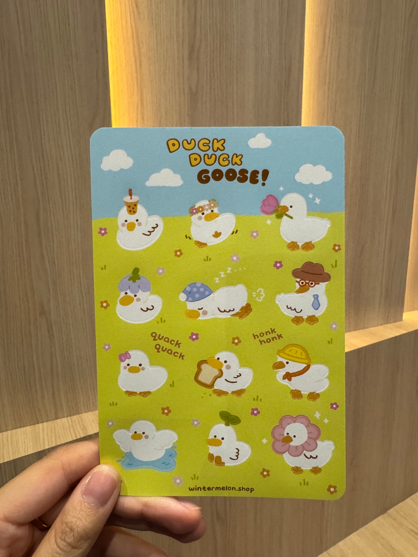 Duck duck goose sticker sheet