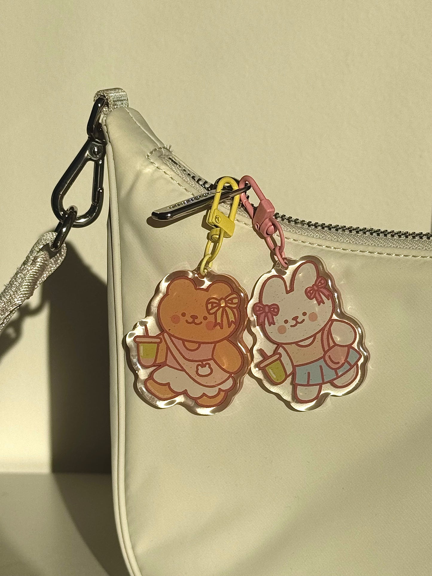 Strawberry matcha Acrylic Keychain Set