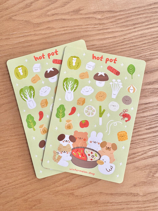 Hot pot sticker sheet