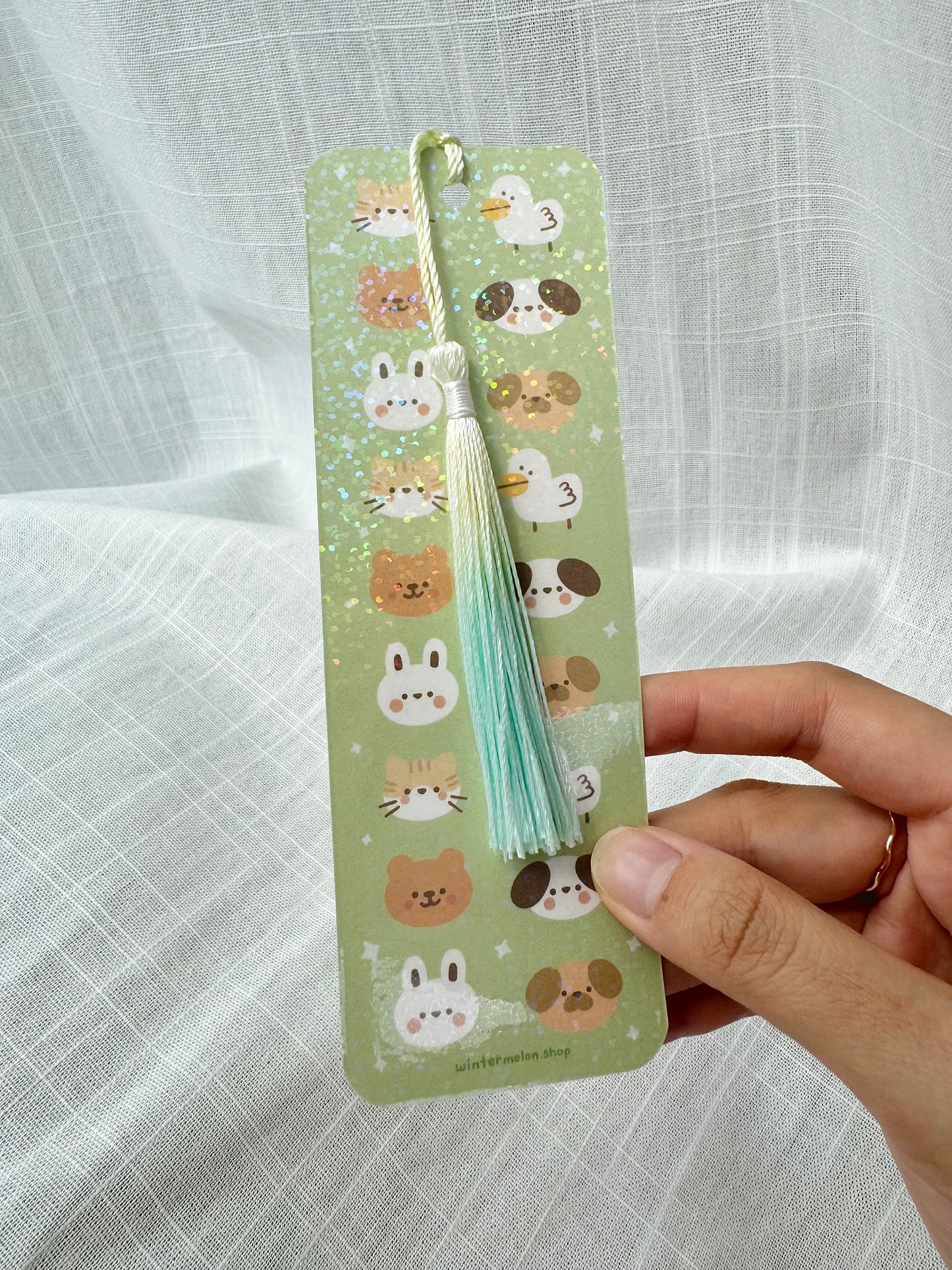 Green animals bookmark