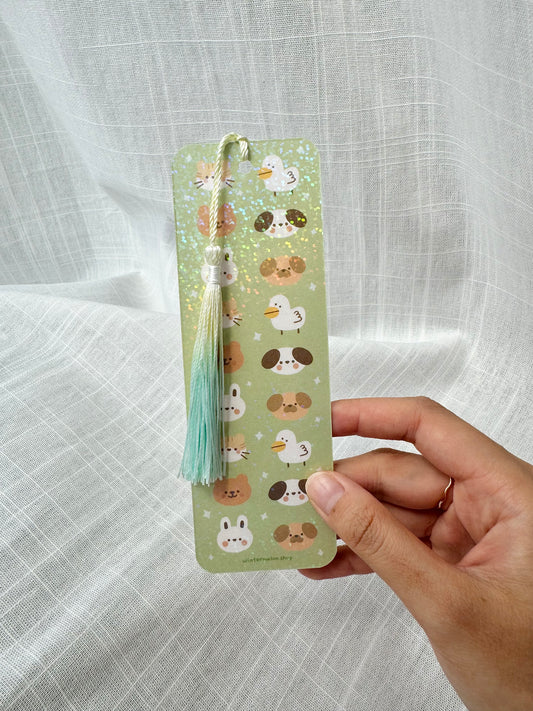 Green animals bookmark