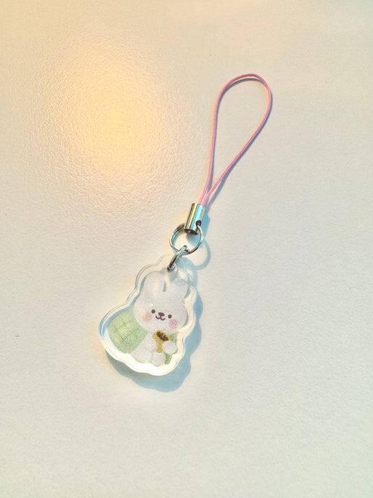 Bunny blanket phone charm