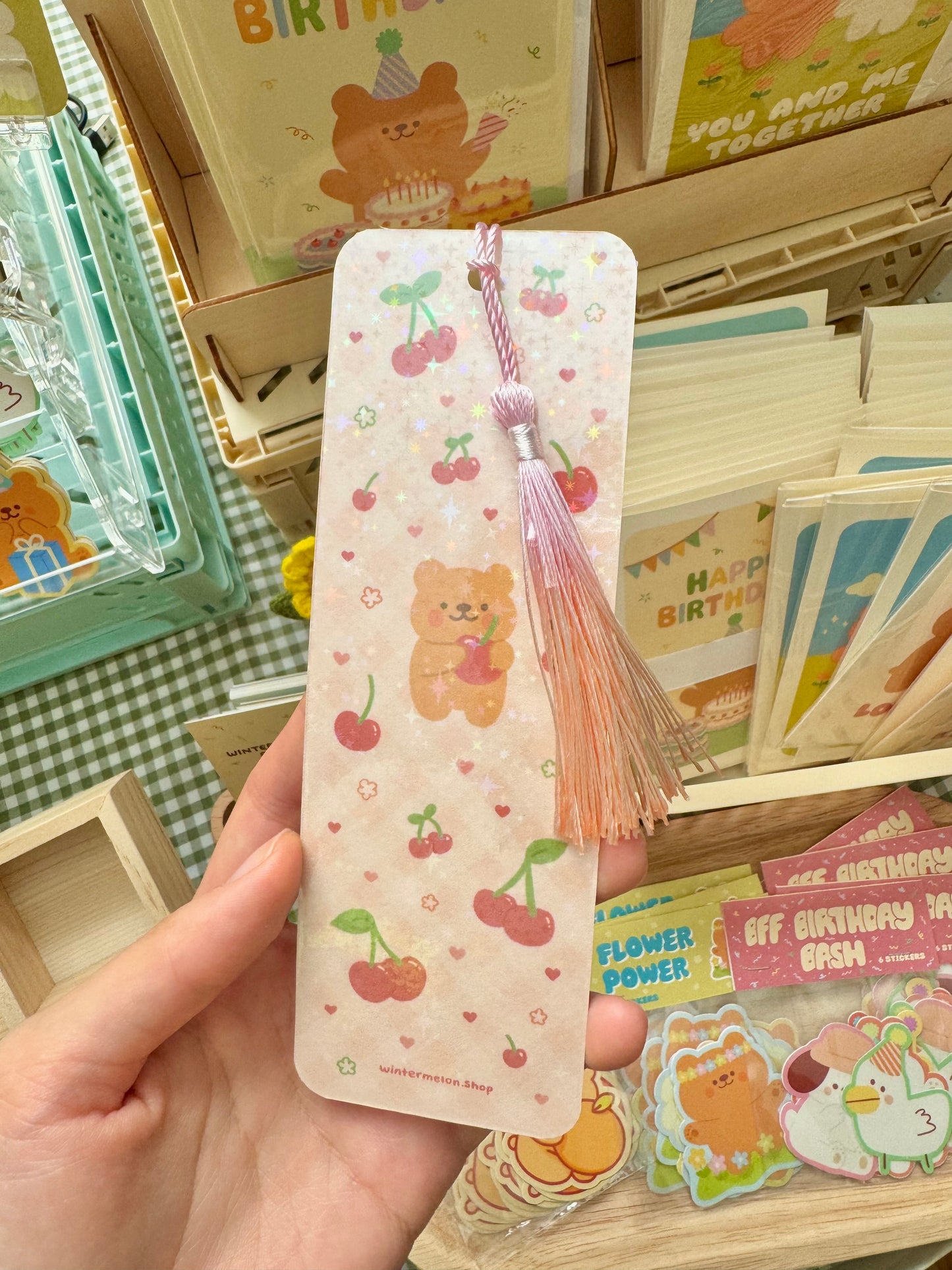 Cherry bears bookmark