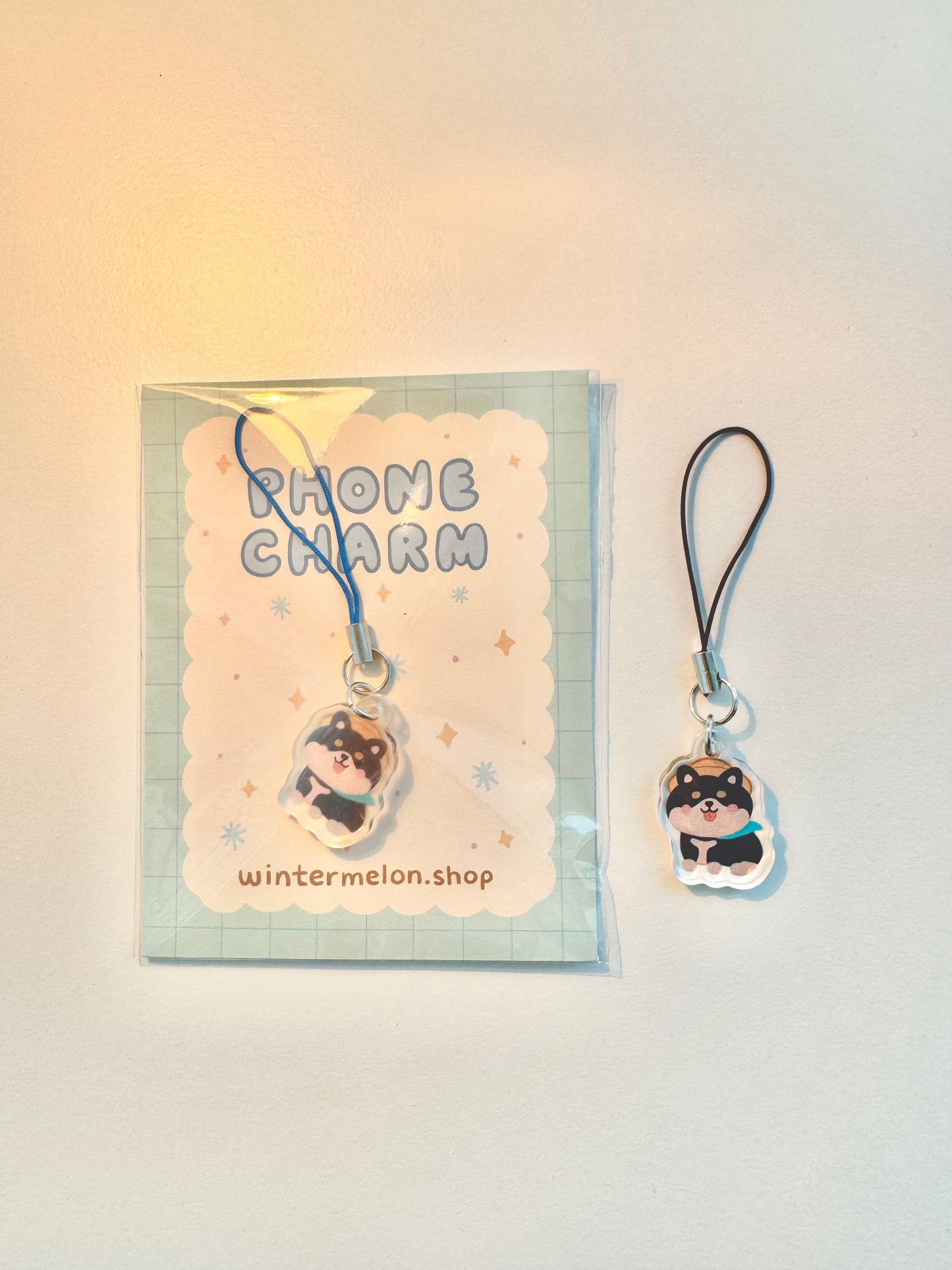 Melon Shiba phone charm