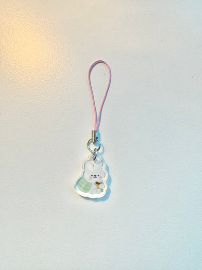 Bunny blanket phone charm