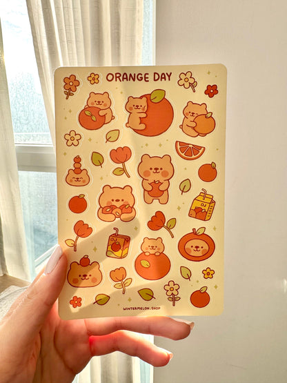 Orange day sticker sheet
