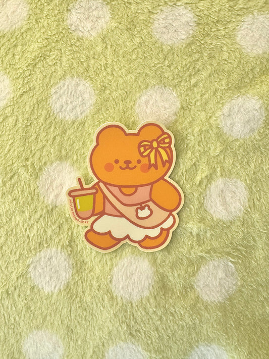 Strawberry matcha bear sticker