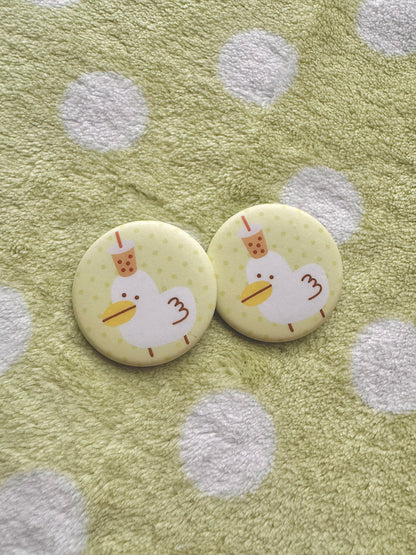 Boba duck small button pin