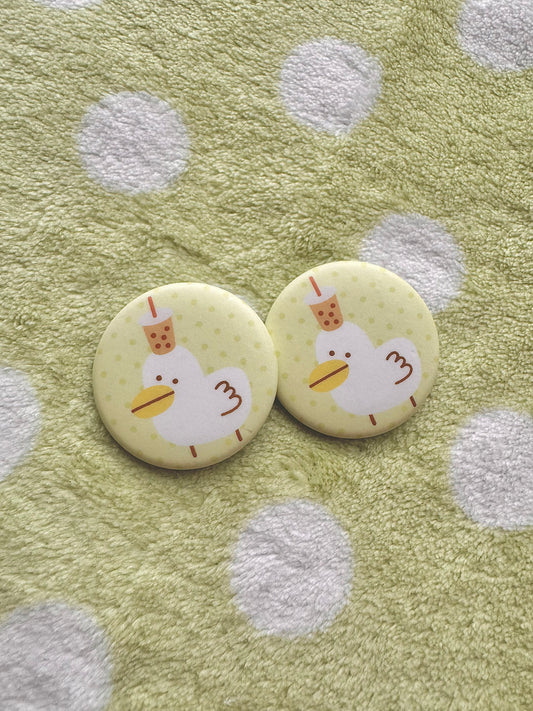 Boba duck small button pin