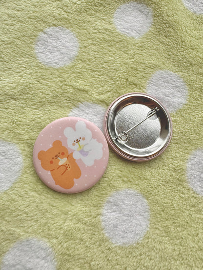 Boba buddies small button pin