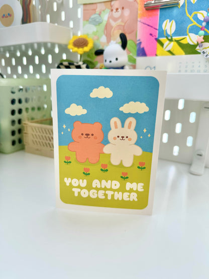 You and me together Valentine card