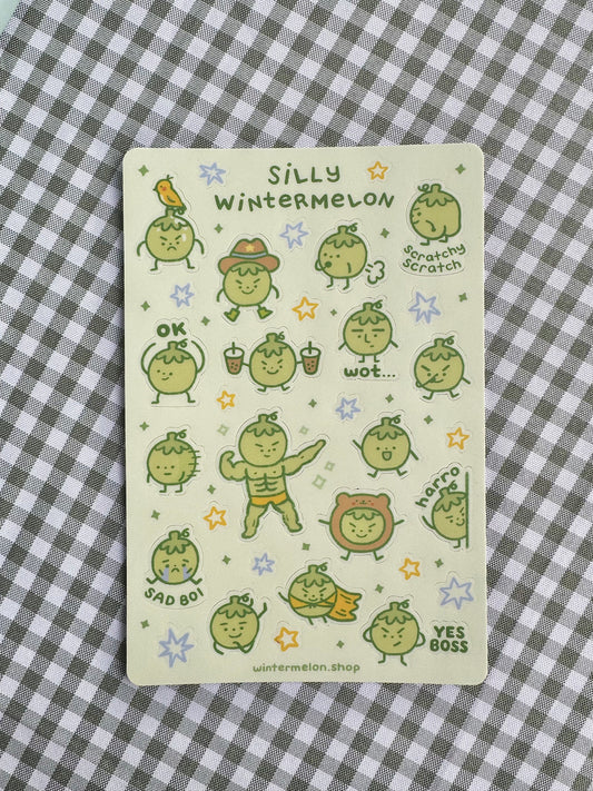 Silly wintermelon sticker sheet