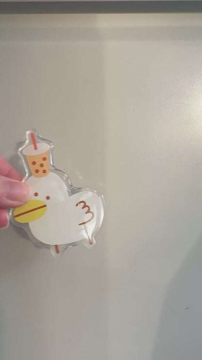 Boba duck fridge magnet